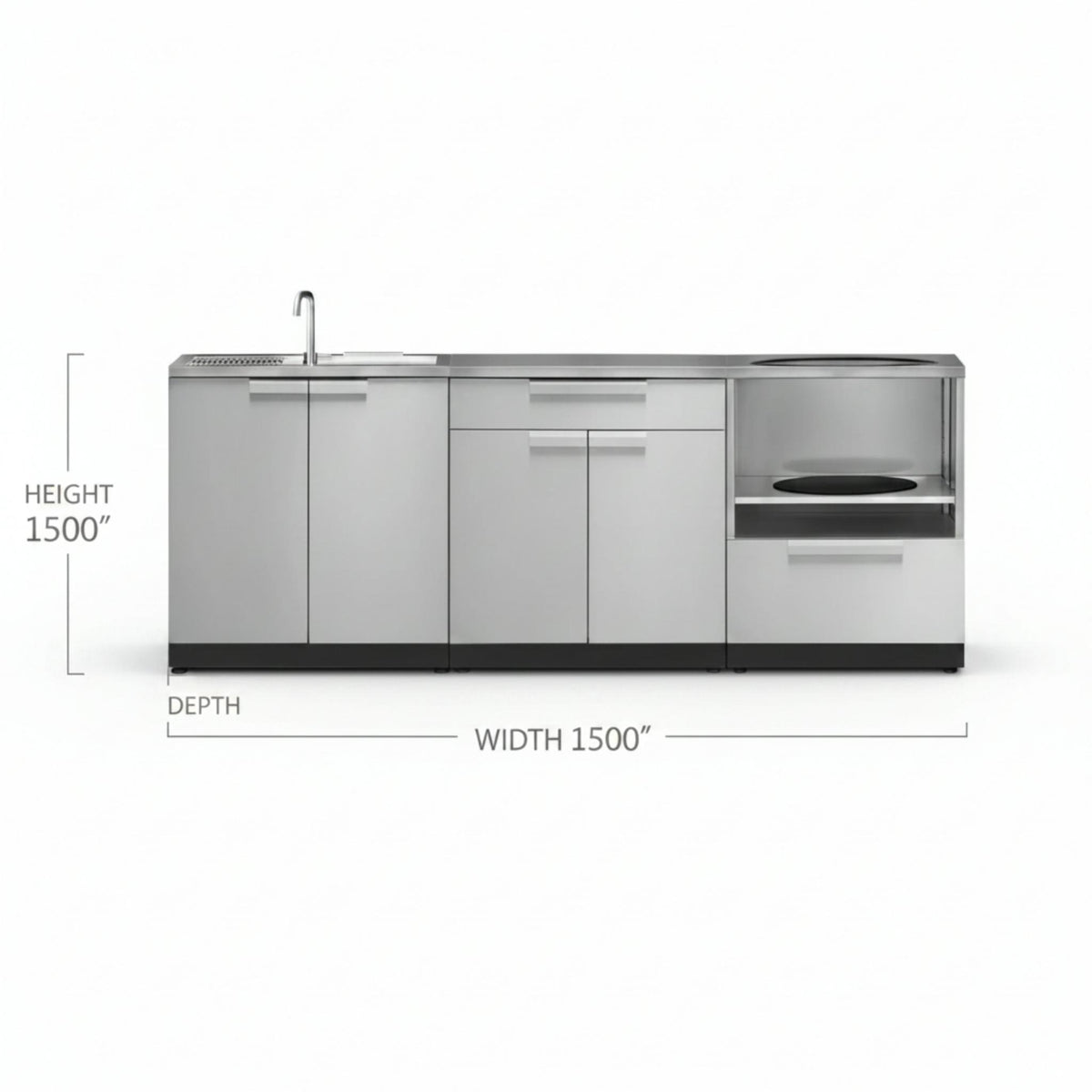 Classic Series 3PC Modular Outdoor Kitchen · 304 Stainless Steel · SS Door