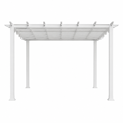 Florence 11 Ft. X 11 Ft. Aluminum Pergola in White Finish and White Canopy