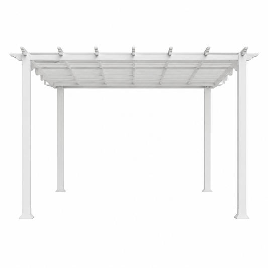 Florence 11 Ft. X 11 Ft. Aluminum Pergola in White Finish and White Canopy