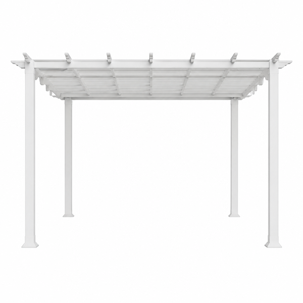 Florence 11 Ft. X 11 Ft. Aluminum Pergola in White Finish and White Canopy